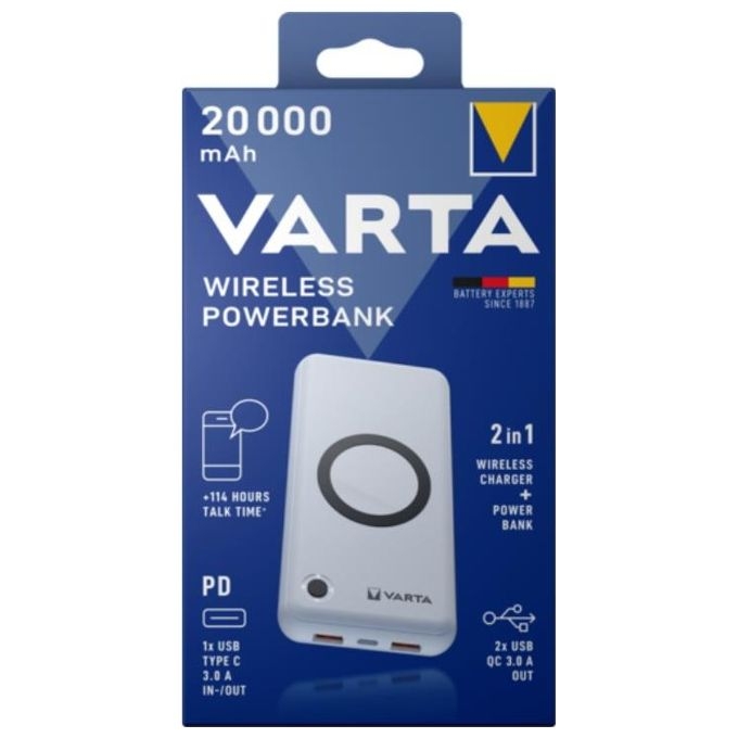 Varta Wireless PowerBank 20000