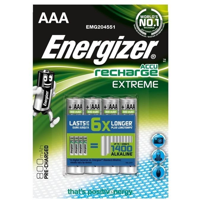 Energizer Ministilo-aaa-ricaric.800mah 4 Pile