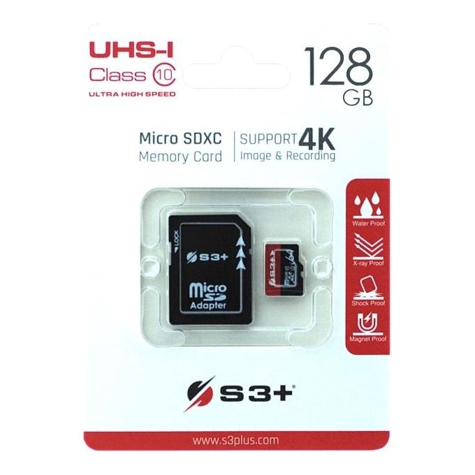 S3 Plus S3SDC10U1/128GB-R MicroSDXC