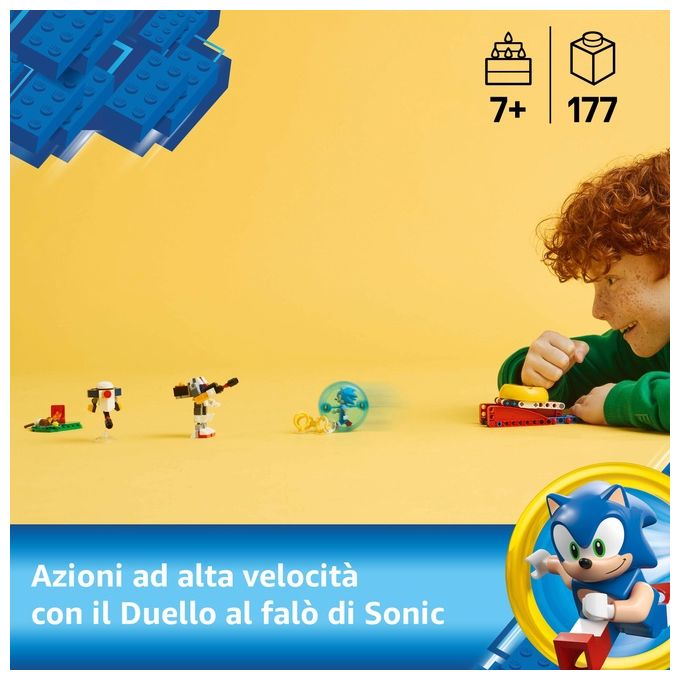 LEGO Sonic Duello al Falo' di Sonic Giochi d'Avventura per Bambini e Bambine da 7 Anni in su con Personaggi del Videogioco tra cui 2 Robot Giocattolo Idea Regalo di Compleanno per Gamer 77001