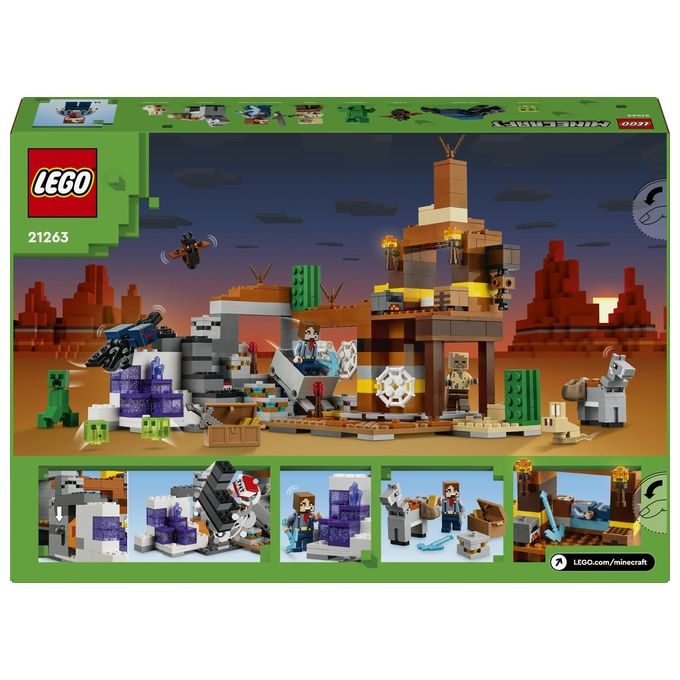 LEGO Minecraft La Miniera delle Badlands Modellino da Costruire di Bioma con Personaggi Accessori e Mob Ostili Giochi Creativi per Bambini e Bambine da 8 Anni Idea Regalo di Compleanno 21263