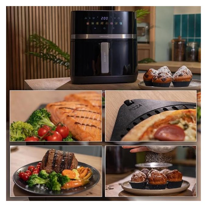 Cecotec Cecofryegrill Duoheat 8000 Friggitrice Ad Aria 8 Litri 2200W Nero