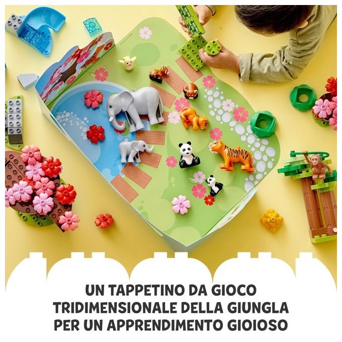 LEGO Duplo Animali dell'Asia Giochi Educativi per Bambini con 11 Figure di Animali e Mattoncino con Suoni Realistici