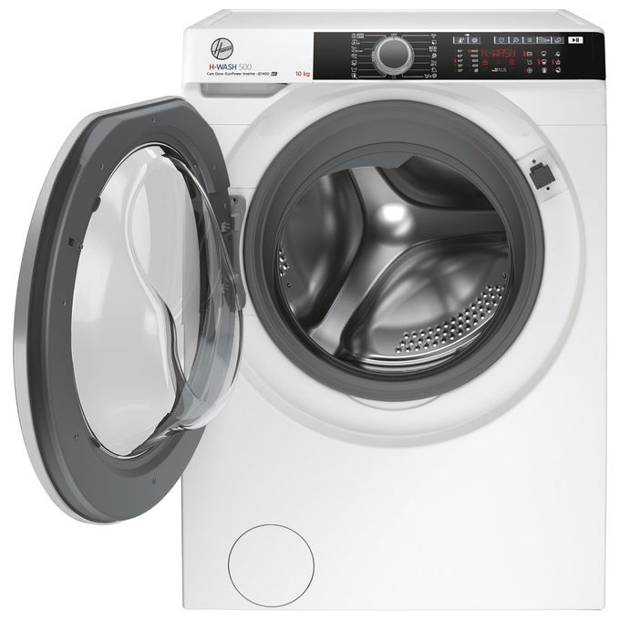 Hoover H-WASH 500 HWE410AMBS – Lavatrice a Carica Frontale 10 kg, 1400 rpm, Classe Energetica A, Motore Inverter con 9 Cicli Care, Funzione Vapore e Controllo Remoto Wi-Fi (85×60×59 cm), Colore Bianco