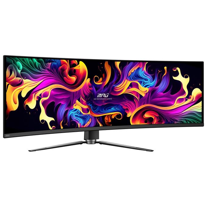 MSI MPG 491CQP QD-OLED Monitor Gaming Curvo 49'' OLED Quantum Dot DQHD (5120x1440) 144Hz - 003ms 99% DCI-P3 ΔE≤2 DisplayHDR True Black 400 KVM RGB DP 1.4a HDMI 2.1 USB Type-C
