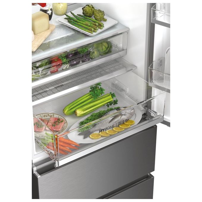 Haier 3D 70 Serie 7 HTW7720ENMP Frigorifero Combinato Libera Installazione 483 Litri Classe Energetica E Grigio