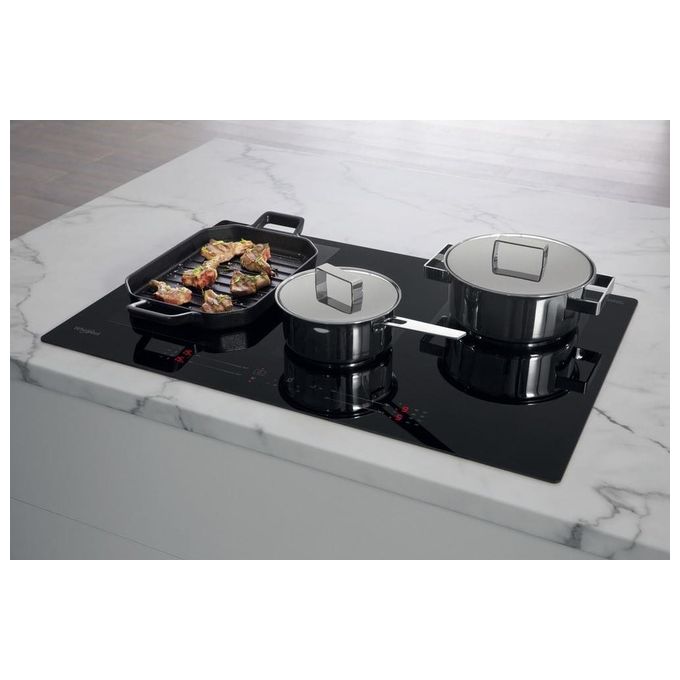 Whirlpool WFS0377NEIXL Piano Cottura a Induzione 4 Zone 77 cm Nero