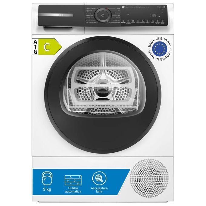 Bosch WQH245A0IT Asciugatrice 9 Kg Classe A con Pompa di Calore Profondita' 60 cm Auto Dry colore Bianco
