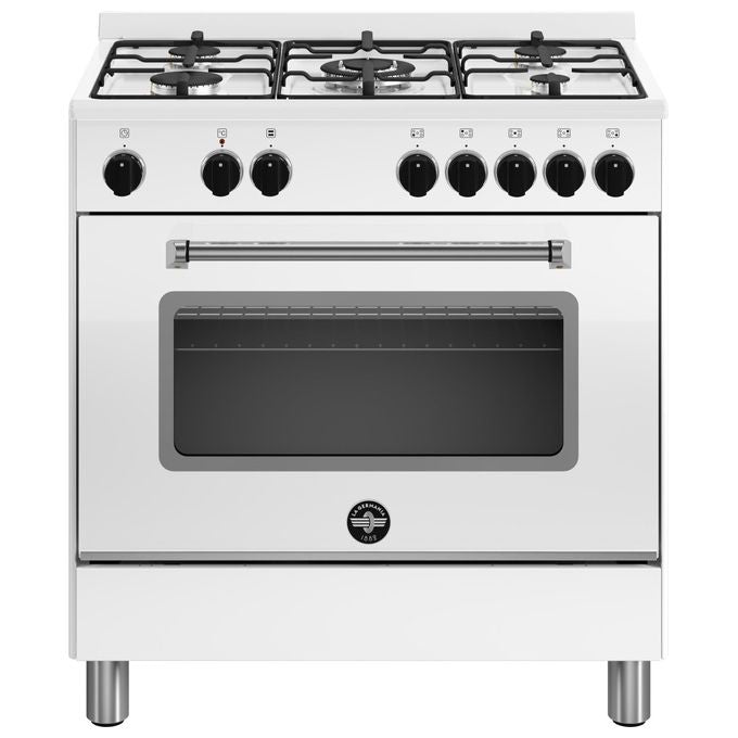 La Germania AMN855EBV24 Americana Cucina 80x50cm 5 Fuochi a Gas Forno Elettrico Multi9 Bianco
