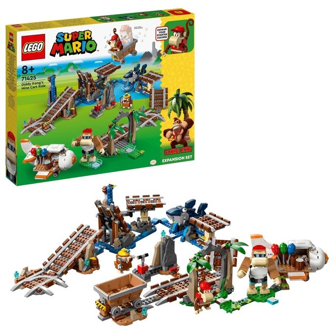 LEGO 71425 Super Mario Pack di Espansione Corsa nella Miniera di Diddy Kong Set da Costruzione con 1157 Pezzi Personaggi Inclusi Funky Kong Diddy Kong e Sfide Interattive colore Multicolore