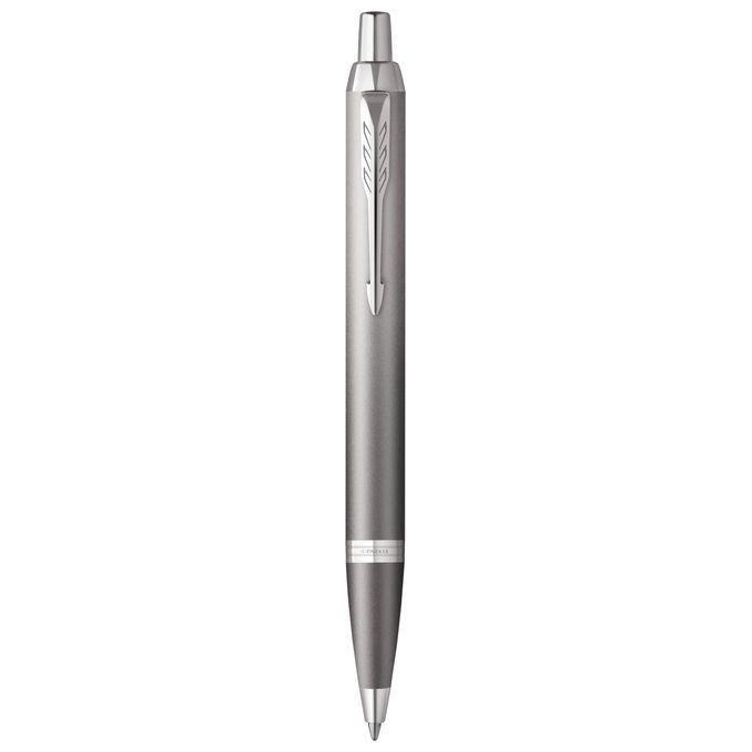 Parker Penna a Sfera Im Writing Rituals Finitura Grigia con Sfumatura Puntale Cromato Punta Media Inchiostro Blu Confezione Regalo