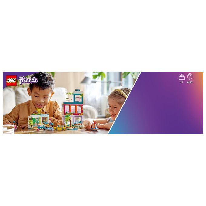 LEGO 41709 LEGO Friends Set da costruzione 686 pezzi 4 minifigure casa modulare con piscina e molo colore Multicolore