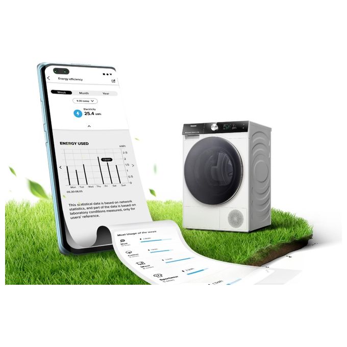 Hisense DH7S107BW Asciugatrice Libera installazione Caricamento frontale 10 kg A Bianco