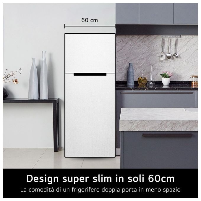 LG GTBV38PZGKD Frigorifero Doppia Porta 60cm Classe Energetica E 335 Litri Door e Linear Cooling Inox