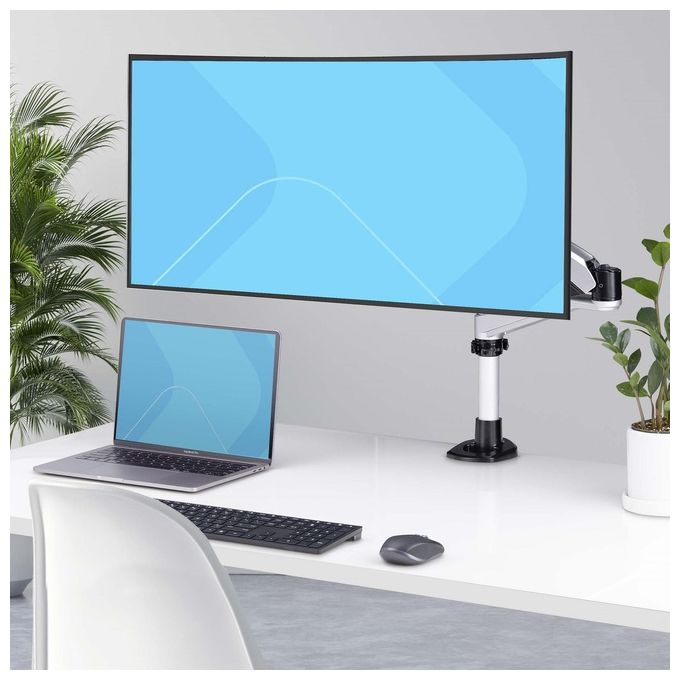 StarTech.com Supporto per Monitor da Scrivania per Schermi Ultrawide da 27“ 16:9 O 30'' 21:9 Vesa 75x75-100x100 Regolazioni Senza Attrezzi Morsetto a Passacavo
