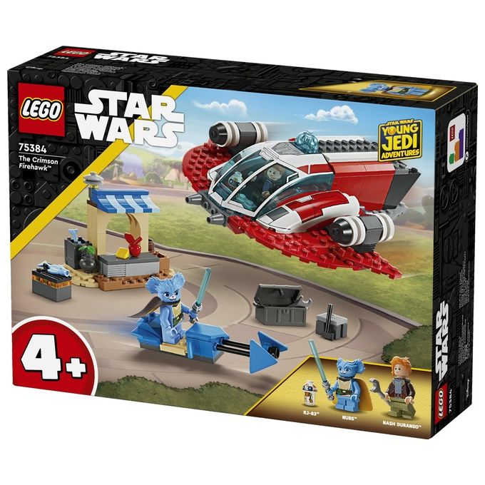 LEGO Star Wars 75384 The Crimson Firehawk, Starter Set con Astronave Giocattolo, Speeder Bike e 3 Personaggi, Regalo Bambini 4+