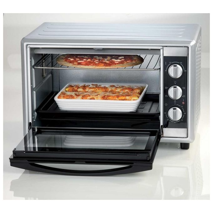 Ariete 986 Bon Cuisine 450 - Fornetto Elettrico 45 Lt con girarrosto. Funzione statica e ventilata. 6 modalita' di cottura. Timer fino a 60 min. Temp max 230°