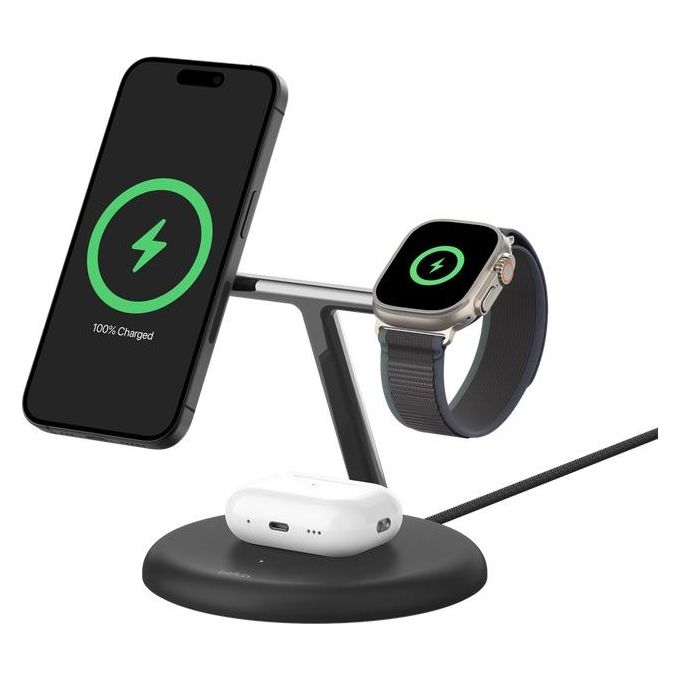 Belkin Boost Charge Pro Magnet. 3 in 1 Qi2 Nero
