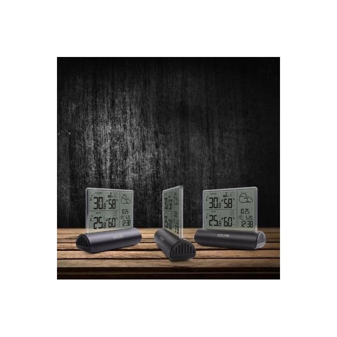 Explore Scientific Stazione Barometrica Glass LCD Weather Station Nero