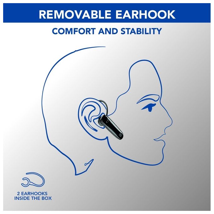 Cellular Line Score Auricolare Bluetooth Mono Split Ergonomico con Archetto Removibile Nero