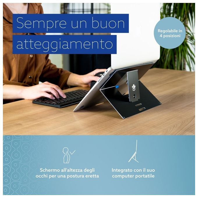 R-Go Tools R-Go Riser Supporto Portatile Applicabile Integrato Regolabile Nero
