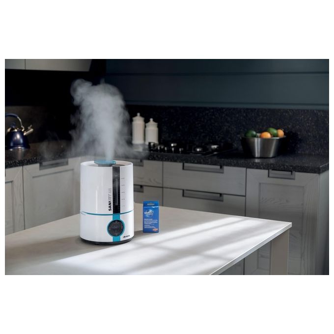 Ariete 2836 Sani-Jet Air Umidificatore a ultrasuoni 5 L 30 W per ambienti fino a 90 m² funzione igienizzante ionizzatore display LED touch colore Bianco Azzurro