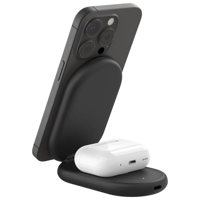 Belkin BOOST Caricabatteria Magnetico 15W 2in1  Alimentatore USB-C Nero