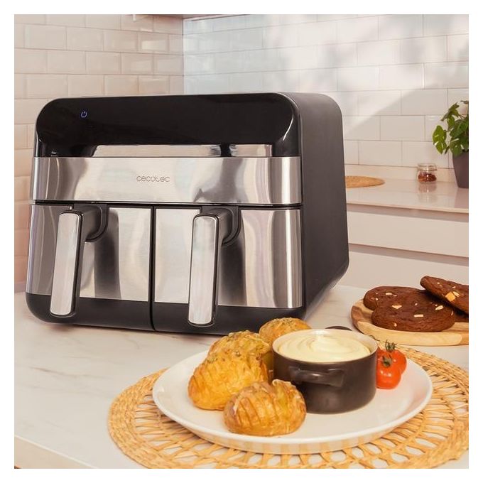 Cecotec Cecofry Advance 9000 Friggitrice ad Aria 9 Litri 2800W Doppia Temperatura 7 Programmi Dark Inox