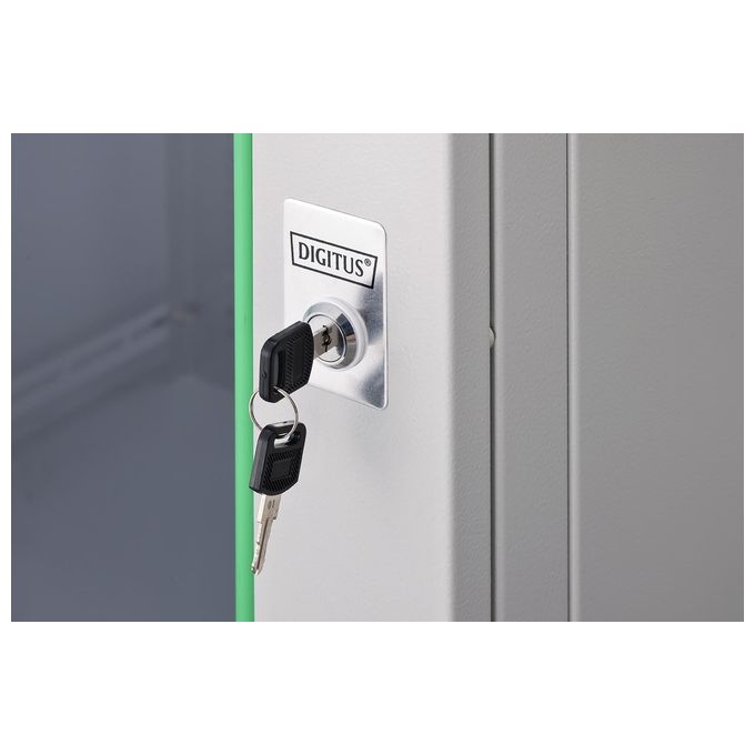 Digitus Armadio Rack 19'' 16 Unita' da Muro 816x600 Profondita' 600mm Colore Grigio Porta Vetro