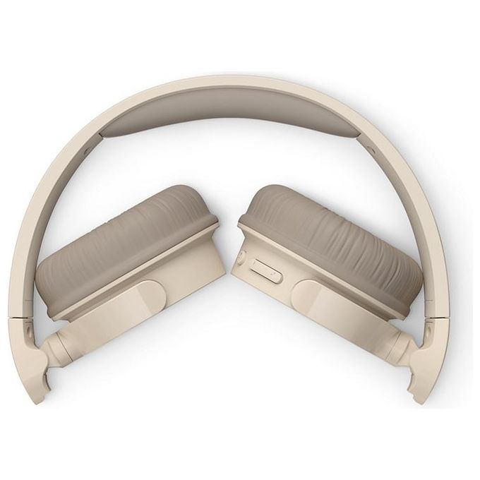 Philips TAH3209BG Cuffie On-Ear wireless bluetooth leggere con isolamento acustico passivo - 25 ore di riproduzione suono naturale chiamate chiare bassi dinamici 2 ore di carica USB-C - Beige