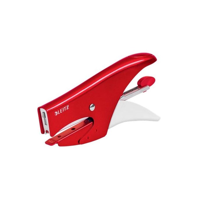Leitz 5547 WOW Cucitrice in Metallo con Corpo Ergonomico Rossa