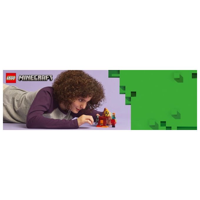 LEGO Minecraft Battaglia sul Ponte del Nether Gioco d'Avventura per Bambini e Bambine da 6 Anni Piccolo Set da Costruire con Funzioni e 4 Personaggi del Videogioco Idea Regalo di Compleanno 21266