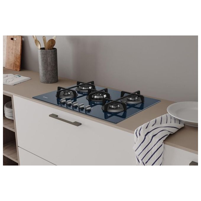 Indesit ING 72T-GR Piano Cottura a Gas 5 Zone 73 cm Grafite
