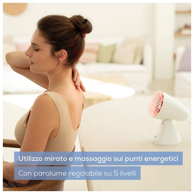 Beurer IL 11 Lampada a raggi infrarossi con griglia di protezione Lampada a raggi infrarossi con griglia di protezione. Utile in caso di raffreddori contratture muscolari.Ca. 100 Watt. 5 livelli di inclinazione. 3 anni di garanzia. Made in EU