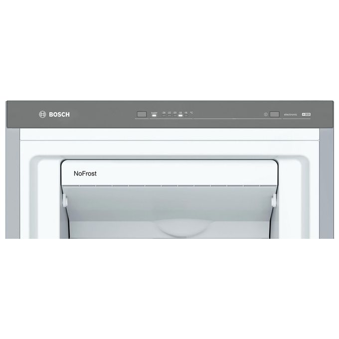 Bosch GSN36VLEP - Serie 4 - Congelatore Verticale 242 L, 186 cm, Classe E, 39 dB, NoFrost, VarioZone, BigBox, Inox