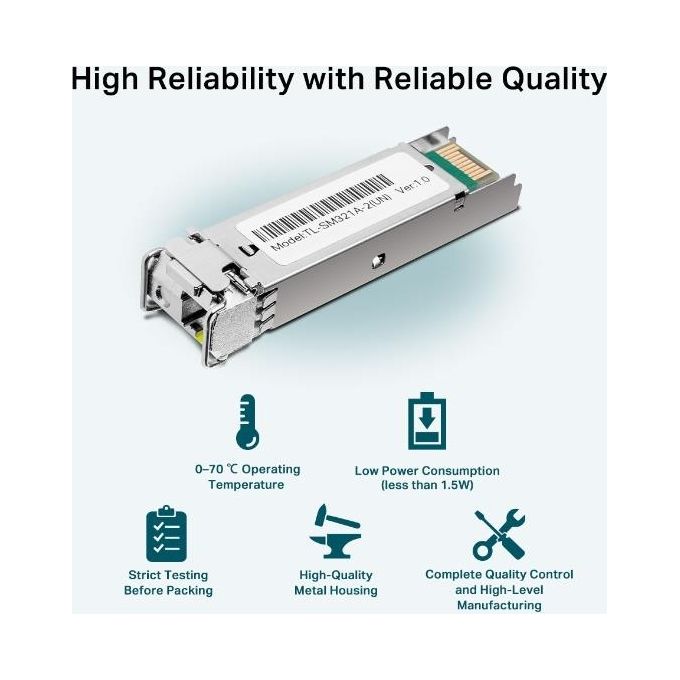 TP-Link TL-SM321A Modulo del Ricetrasmettitore di Rete Fibra Ottica 1250 Mbit-s SFP
