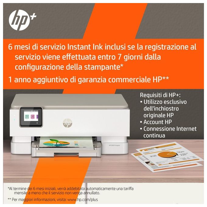 HP, Envy Inspire 7224e, Stampante All-in-One, Wireless Colore, Instant Ink