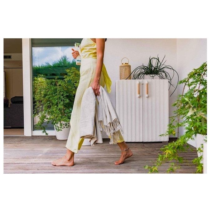 Keter Armadio Groove Basso 80x45x98H per Arredamento Esterno Design Moderno e Funzionale