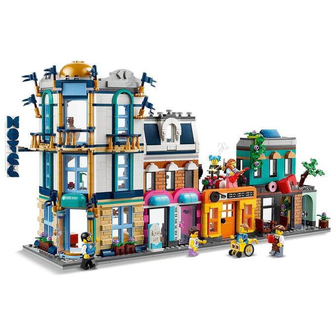 LEGO Creator 3in1 31141 Strada Principale, Grattacielo Art Déco o Strada del Mercato, Kit Modellismo per Costruzioni Creative