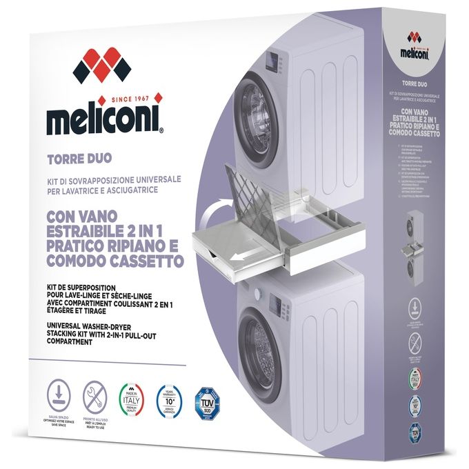Meliconi Torre Duo Kit di Giunzione con Ripiano e Cassetto