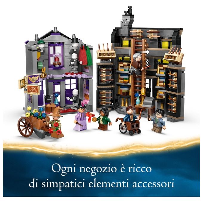 LEGO Harry Potter Olivander e Madama McClan: Abiti per Tutte le Occasioni 2 Modelli di Negozi Giocattolo da Costruire con 6 Minifigure Giochi Creativi per Bambini da 8 Anni da Collezione 76439