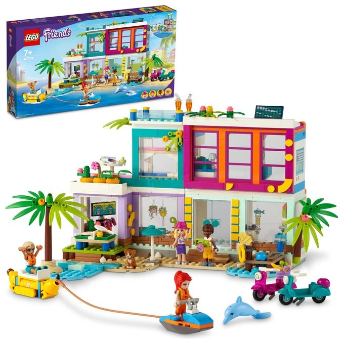 LEGO 41709 LEGO Friends Set da costruzione 686 pezzi 4 minifigure casa modulare con piscina e molo colore Multicolore