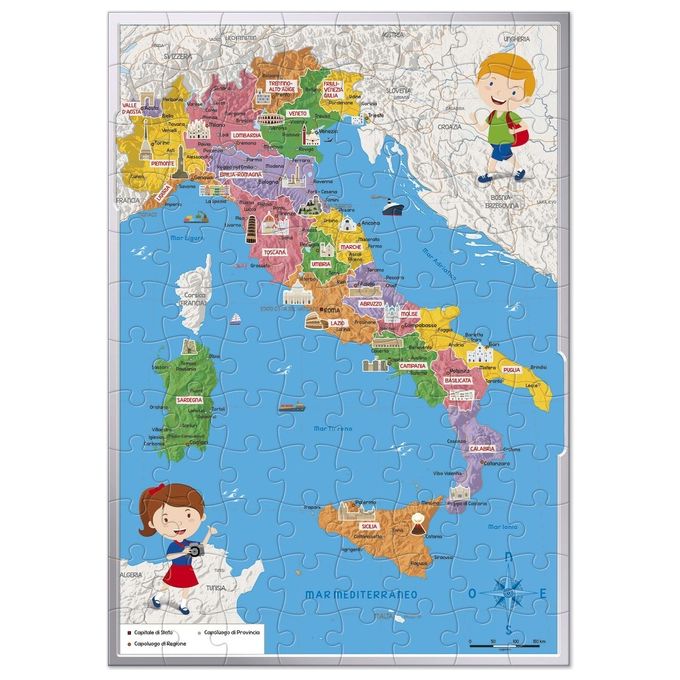 Clementoni Gioco Educativo Sapientino Scopriamo l'Italia Smart Puzzle