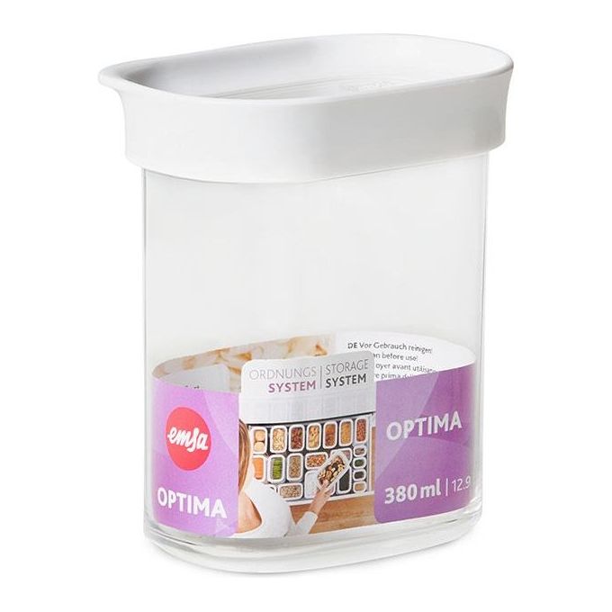 Emsa Barattolo 0.38 Litri Optima Dry Storage Chiusura Ermetica Bianco