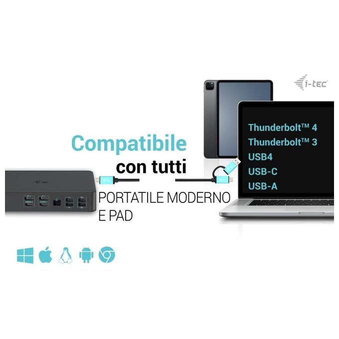 I-tec Docking Stations usb 3.0-usb-c-tb 3 pro dual 4k Display Docking Station gen2 pd