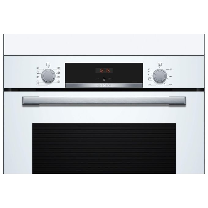 Bosch HBA534BW3 Serie 4 - Forno da incasso elettrico multifunzione, 71 L, Classe A+, 7 funzioni di cottura, funzione pizza, Bianco