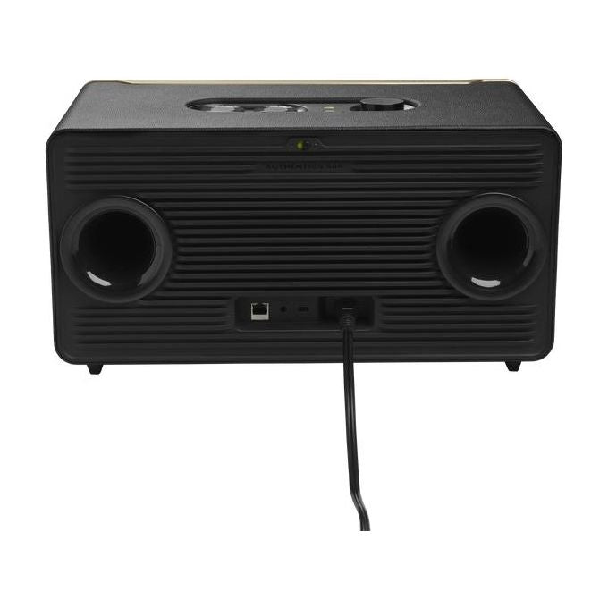 JBL Authentics 500 Smart Home Wifi Speaker Altoparlante Bluetooth dal Design Retro' Anni '70 con Griglia Quadrex Dolby Atmos Assistente Vocale AirPlay One App Nero