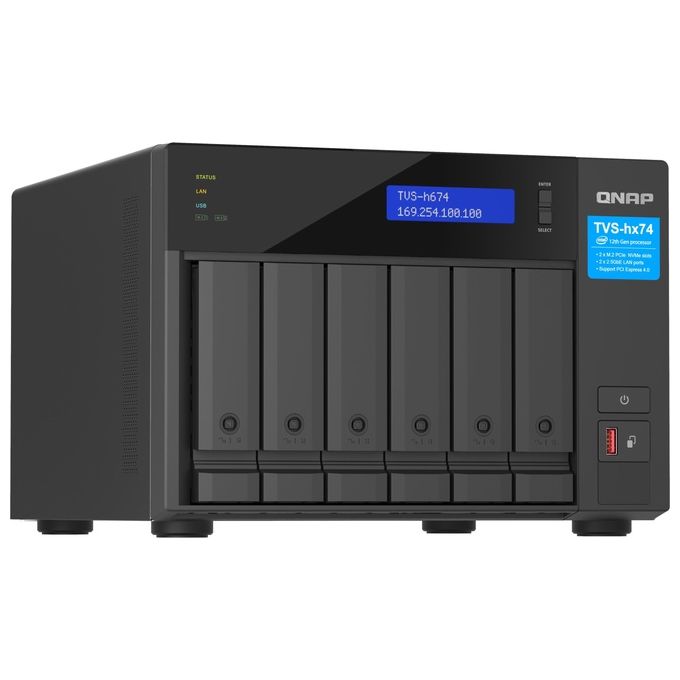 Qnap TVS-H674 NAS Tower Collegamento Ethernet LAN Nero i5-12400
