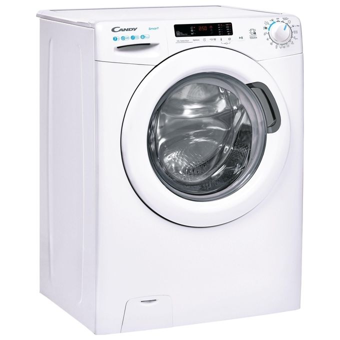 Candy CS4 1272DE-1-S – Lavatrice Slim a Carica Frontale 7 kg, 1200 rpm, Classe Energetica D, 16 Programmi con Kilo Detector e Controllo Remoto NFC (85×60×45 cm), Colore Bianco