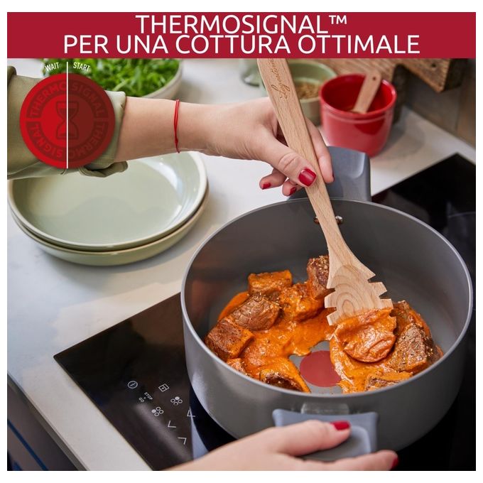 Lagostina 010274031118 Casseruola 18 cm Manico Lungo Fonda Antiaderente Ceramica